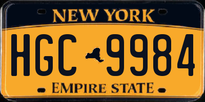 NY license plate HGC9984
