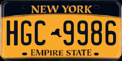 NY license plate HGC9986