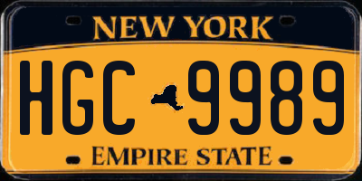 NY license plate HGC9989