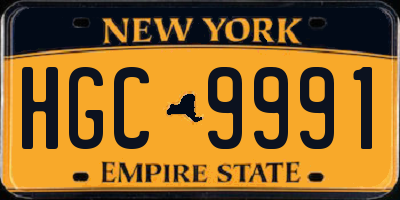 NY license plate HGC9991