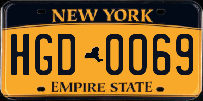 NY license plate HGD0069