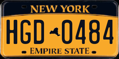 NY license plate HGD0484