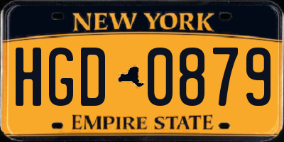 NY license plate HGD0879