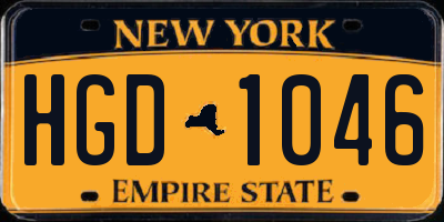 NY license plate HGD1046