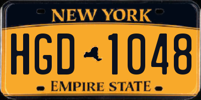 NY license plate HGD1048