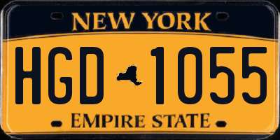 NY license plate HGD1055