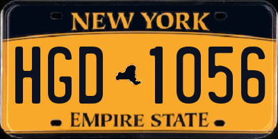 NY license plate HGD1056