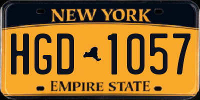 NY license plate HGD1057