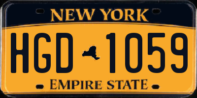 NY license plate HGD1059