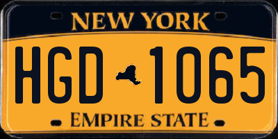 NY license plate HGD1065