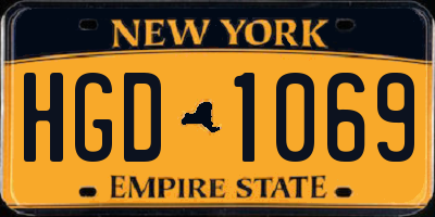 NY license plate HGD1069