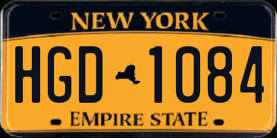 NY license plate HGD1084