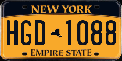 NY license plate HGD1088