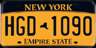 NY license plate HGD1090