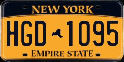 NY license plate HGD1095