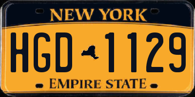 NY license plate HGD1129