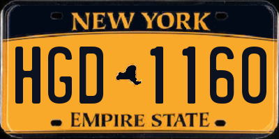 NY license plate HGD1160