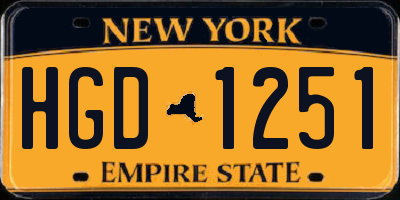 NY license plate HGD1251