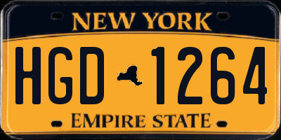 NY license plate HGD1264