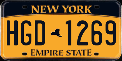 NY license plate HGD1269
