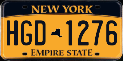 NY license plate HGD1276