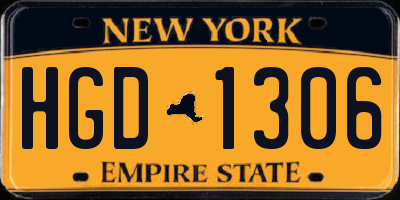 NY license plate HGD1306