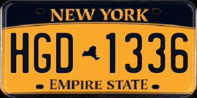 NY license plate HGD1336