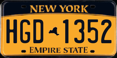 NY license plate HGD1352