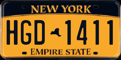 NY license plate HGD1411