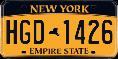 NY license plate HGD1426