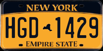 NY license plate HGD1429