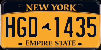 NY license plate HGD1435