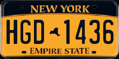 NY license plate HGD1436