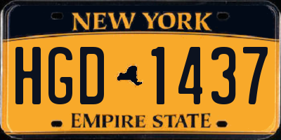 NY license plate HGD1437