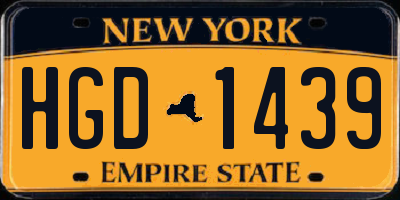 NY license plate HGD1439