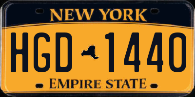 NY license plate HGD1440