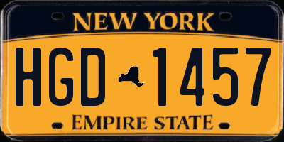 NY license plate HGD1457
