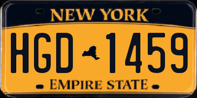 NY license plate HGD1459