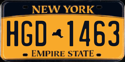 NY license plate HGD1463