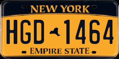 NY license plate HGD1464