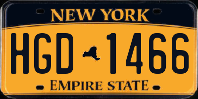 NY license plate HGD1466