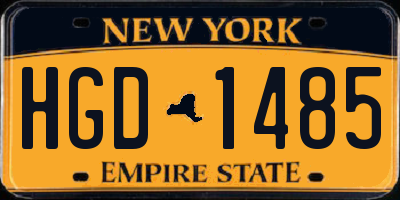 NY license plate HGD1485