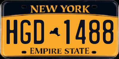 NY license plate HGD1488