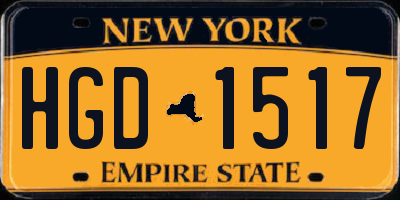 NY license plate HGD1517