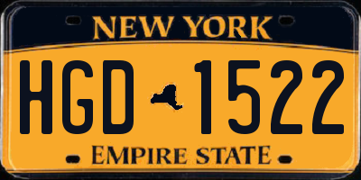 NY license plate HGD1522