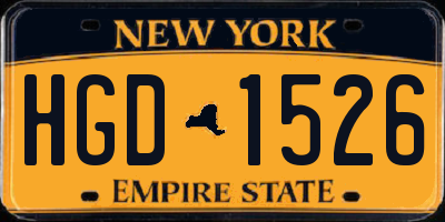 NY license plate HGD1526