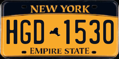 NY license plate HGD1530
