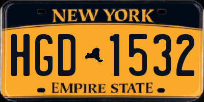 NY license plate HGD1532