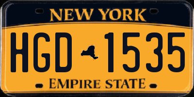 NY license plate HGD1535