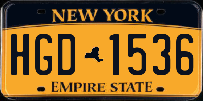 NY license plate HGD1536